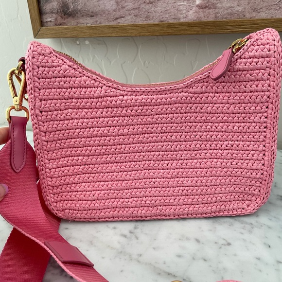 Pink Prada Raffia Re-Edition - Picture 3 of 8